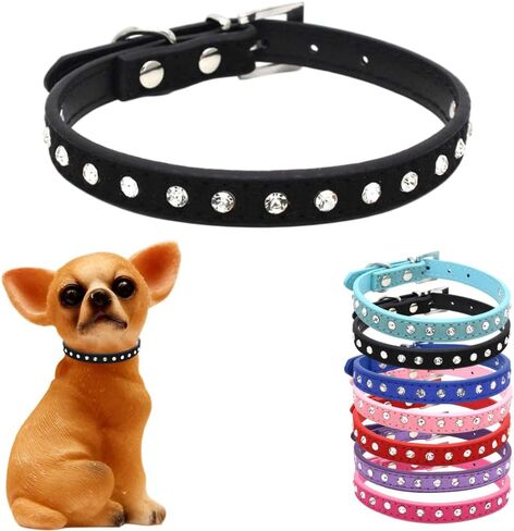 Blue Dog Collars for Medium Dogs,Bling Diamond Girl Puppy Collar Crystal Jeweled Dazzling Sparkling Female Rhinestone Cat Collar for XXS Xs Small Medium Large Breed Pet Kitten,M in Kuwait