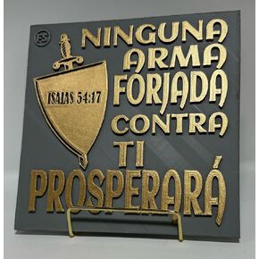 Plaque: NINGUNA ARMA FORJADA CONTRA TI PROSPERARÀ. - MADE IN USA in Kuwait