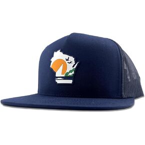 Wisconsin License Plate Snapback Hat Navy in Saudi Arabia
