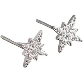 14K Gold Anise Star Earrings for Women,Dainty Moissanite Star Stud Earrings,Fine Jewelry Gift for Her in Kuwait