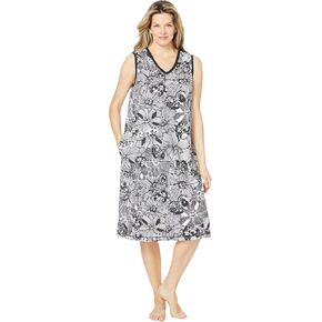Dreams & Co. Plus Size Trapeze V-Neck Short Lounger in Saudi Arabia