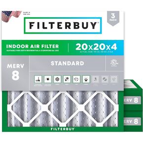 فلتر هواء Filterbuy 30x30x1 MERV 8 Dust Defense (3 عبوات)، استبدال مرشحات هواء فرن HVAC AC المطوية (الحجم الفعلي: 29.50 × 29.50 × 0.75 بوصة) in Saudi Arabia