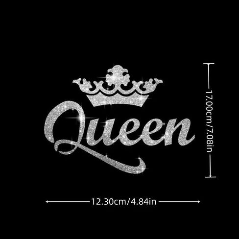 1pc Queen Crown Carner Carner Premium Premium Shimmer Shimmer Vinyl Secal Sticker لشاحنات شاحنات جدران جدران لامعة Idea Meme للسيدات سائق 5.11 * 7.08in (الفضة) in Saudi Arabia