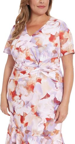 لندن تايمز النسائية الأنيقة midi v-neck قصيرة الأكمام تويست تويست الخصر انقلبت مناسبة مناسبة مناسبة مناسبة خاصة in Kuwait