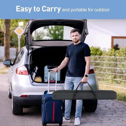 شاشة عرض مع حامل 120 بوصة، 16:9 4K HD شاشة عرض محمولة داخلية وخارجية، شاشة أفلام قابلة للطي خالية من التجاعيد 160 درجة شاشة عرض أمامية وخلفية مع حقيبة حمل للأفلام المنزلية in Kuwait