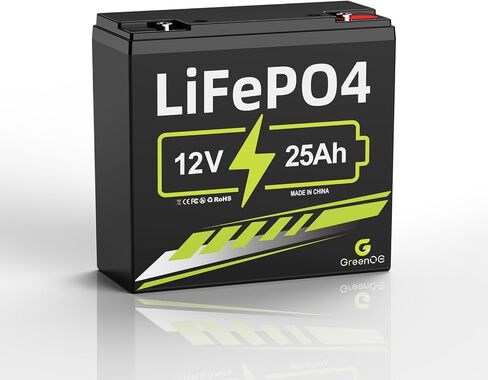 12V 25Ah Lithium LiFePO4 Deep Cycle Battery, 3000+ Cycles Lithium Iron Phosphate Rechargeable Battery for Scooter, RV/Outdoor Camping in Saudi Arabia