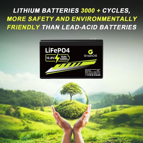 12V 25Ah Lithium LiFePO4 Deep Cycle Battery, 3000+ Cycles Lithium Iron Phosphate Rechargeable Battery for Scooter, RV/Outdoor Camping in Saudi Arabia