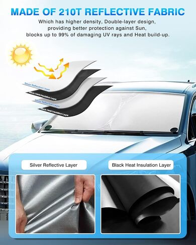 KUST Windshield Sun Shade for Lexus RC Coupe 2015-2019 Window Sunshade Sun Visor Protector Foldable Blocks UV Rays Keep Your Car Cooler in Saudi Arabia