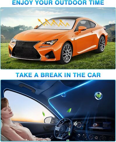KUST Windshield Sun Shade for Lexus RC Coupe 2015-2019 Window Sunshade Sun Visor Protector Foldable Blocks UV Rays Keep Your Car Cooler in Saudi Arabia