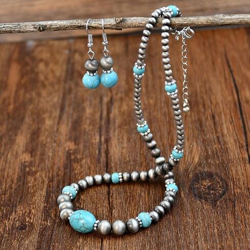 Roe Dolph Turquoise Netclace Netclace Fricquoise المجوهرات للنساء ملابس رعاة البقر الغربية in Kuwait
