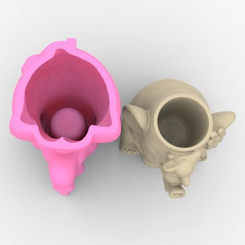 3D Fox Vase Silicone Concrete Planter Moulds,Silicone Flower Pot Molds,Handmade Resin Craft Clay Cement Pot Molds in Kuwait