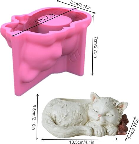 3D Fox Vase Silicone Concrete Planter Moulds,Silicone Flower Pot Molds,Handmade Resin Craft Clay Cement Pot Molds in Kuwait
