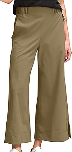 Womens High Waist Wide Leg Pants Baggy Casual Trendy Work Pant with Pocket Business Casual Office Work Palazzo Pants in Saudi Arabia