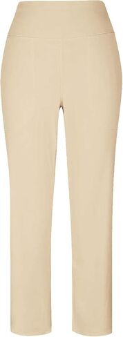 Womens Pull on Capris with Pocket Yoga Capri Pants High Waist Leggings Crop Straight Leg Athletic Workout Pant in Saudi Arabia