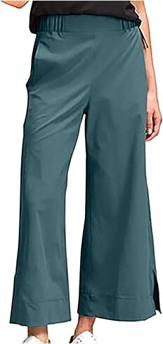 Womens High Waist Wide Leg Pants Baggy Casual Trendy Work Pant with Pocket Business Casual Office Work Palazzo Pants in Saudi Arabia