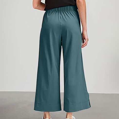 Womens High Waist Wide Leg Pants Baggy Casual Trendy Work Pant with Pocket Business Casual Office Work Palazzo Pants in Saudi Arabia