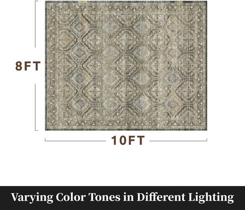RESARE-2X6 Runner Rug-Washable Runners for Hallways-Soft Vintage Long Rug for Bathroom-Non Slip Bedside Rugs for Bedroom-Rugs for Kitchen in Front of Sink Laundry Room Brown in Kuwait
