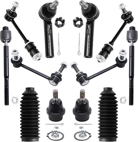 Detroit AXLE - مجموعة التعليق 12PC Front 12pc لعام 2003-2009 Toyota 4runner FJ Cruiser Lexus GX470 ، قضبان التعادل الأمامية السفلى كرة القدم الأمامية الأداء الخلفي أحذية 2004 2005 2006 2007 2008 استبدال in Saudi Arabia