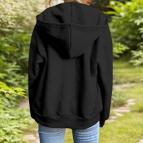 Womens Zip Up Hoodies Long Sleeve Sweatshirts Fall Fashion Outfits 2025 Oversized Lightweight Y2K Jacket with Pockets in Saudi Arabia