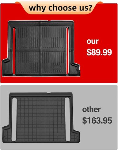 MrEvcars® Car Cargo Mat for Ineos Grenadier 2024 2025, All Weather TPE Rubber Trunk Liner for Grenadier Interior Truck Car Accessories, Black Cargo Liner Automotive Floor Mats for Behind 2nd Row in Kuwait