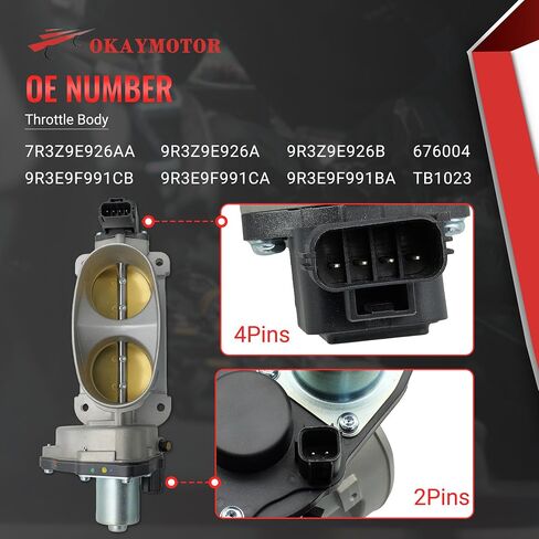 9R3Z9E926A Throttle Body Assembly لعام 2005 2006 2007 2009 2009 2010 فورد موستانج 4.6L V8 7R3Z9E926AA 9R3Z9E926B 9R3E9F991CB - الألومنيوم in Saudi Arabia