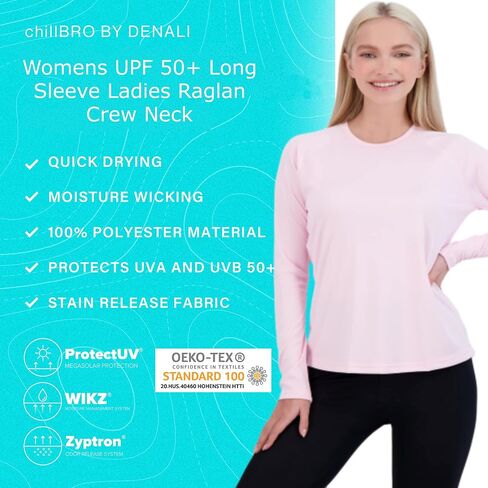 بقلم Denali Womens Upf 50+ T-shirt Long Sleeve Raglan ، قميص شمس الأداء الخفيف الوزن in Saudi Arabia
