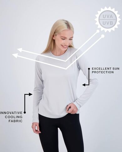 بقلم Denali Womens Upf 50+ T-shirt Long Sleeve Raglan ، قميص شمس الأداء الخفيف الوزن in Saudi Arabia