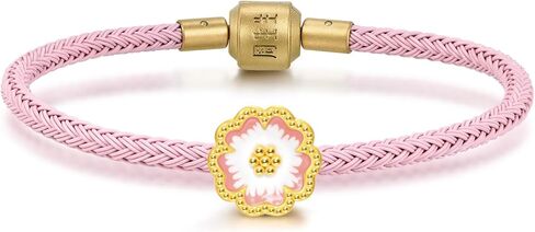 CHOW SANG SANG 999 24K Solid Gold Cherry Blossom Charm Bracelet for Women 17CM 95244C in Saudi Arabia