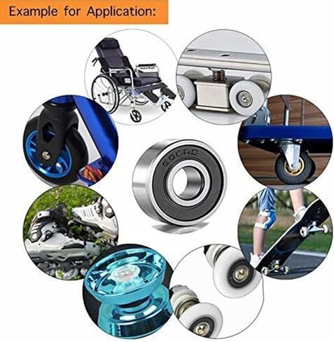 10 Pieces of 6200ZZ Bearings with Rubber Seals and high-Speed Support Sealing Sealed Ball bearing10x30x9mm, pre Lubricated, Stable Performance, high Cost-Effectiveness, deep Groove Ball Bearings in Saudi Arabia