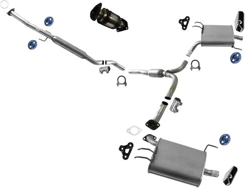Converter Resonator Rear Dual Muffler Exhaust System For Acura TL 3.5L 09-2014 in Saudi Arabia