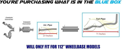 Northeastern Exhaust | Stainless Steel Intermediate Pipe & Tail Pipe Exhaust System Kit Compatible for Ford Ranger 2004-2011 4.0L 112" WB | Free Gasket, Clamps, Spring Bolt Kit Included in Saudi Arabia