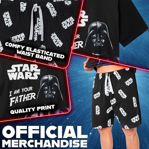 Disney Star Wars Mens Short Pyjamas Set, Dad Loungewear in Saudi Arabia