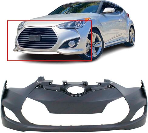 FITPARTS متوافقة مع غلاف الوفير الأمامي 2012-2016 HYUNDAI VELOSTER BASE VALUE EDITION SE TECH. جديد ، يستعد بدون ثقوب المستشعر. مع ثقوب الضوء الضباب. HY1000189 865112V000 in Saudi Arabia