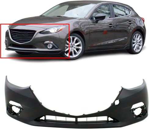 FITPARTS متوافقة مع غطاء الوفير الأمامي 2014-2016 MAZDA 3 GS G GT GX I Sport Touring S Grand Touring Sedan Hatchback 14-16. جديد ، مستعد مع ثقوب ضباب الضباب. MA1000239 BJS750031ABB 2015 in Saudi Arabia