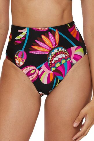 Trina Turk Women's Luminary Reversible High Waisted Bikini Bottom, Floral Print, Cheeky Coverage, Swimwear Separates in Saudi Arabia