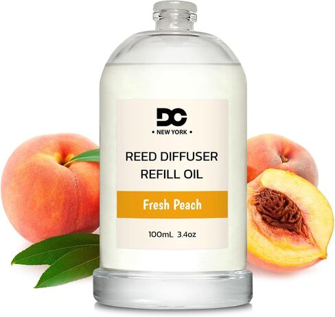 شموع دانييلا ، زيت إعادة صياغة Daniella's Peach Reed ، 3.4 أوقية/100 مل ، زيت العطور المتميز ، العطر المنزلي ، طويل الأمد ، النفط لوقاحة القصب in Saudi Arabia