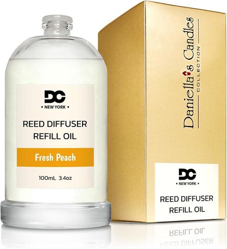 شموع دانييلا ، زيت إعادة صياغة Daniella's Peach Reed ، 3.4 أوقية/100 مل ، زيت العطور المتميز ، العطر المنزلي ، طويل الأمد ، النفط لوقاحة القصب in Saudi Arabia