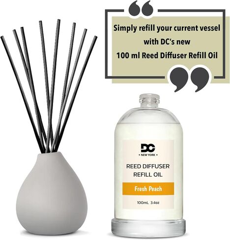 شموع دانييلا ، زيت إعادة صياغة Daniella's Peach Reed ، 3.4 أوقية/100 مل ، زيت العطور المتميز ، العطر المنزلي ، طويل الأمد ، النفط لوقاحة القصب in Saudi Arabia