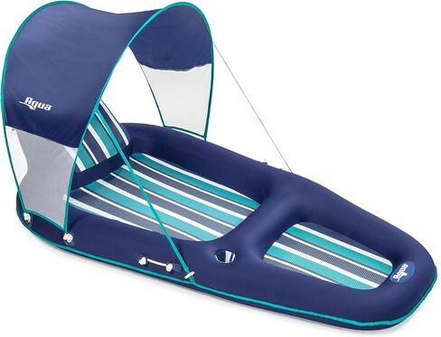 Aqua Luxury Water Lounge, X-Large, Inflatable Pool Float with Headrest, Backrest & Footrest, Palm Beach Flamingo in Kuwait