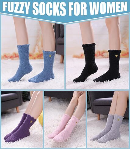 Fuzzy Socks for Women Fluffy Slipper Socks Winter Warm Soft Cozy Plush Fleece Home Sleep Gift Socks in Saudi Arabia