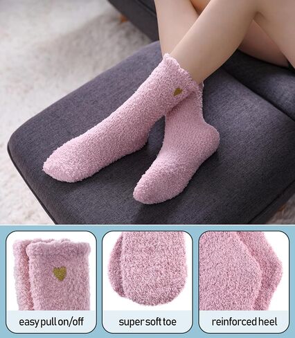 Fuzzy Socks for Women Fluffy Slipper Socks Winter Warm Soft Cozy Plush Fleece Home Sleep Gift Socks in Saudi Arabia