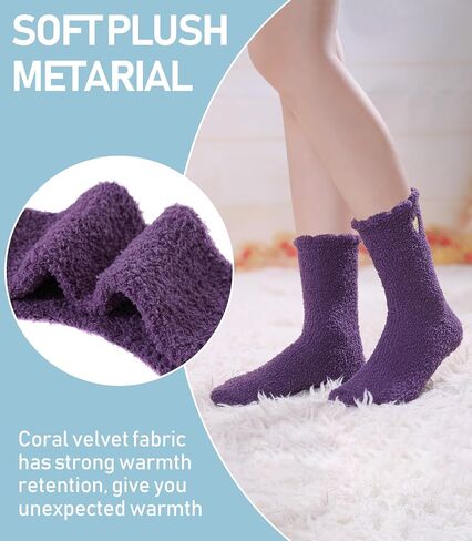 Fuzzy Socks for Women Fluffy Slipper Socks Winter Warm Soft Cozy Plush Fleece Home Sleep Gift Socks in Saudi Arabia