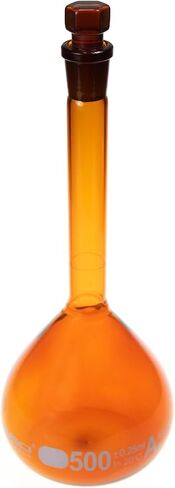 ALWSCI 1000 ML Volumetric Measuring Flask Set NS19/26 Glass Stopper, Graduated, ASTM Class A Borosilicate Glass 3.3 for Laboratory, 2PCS in Kuwait