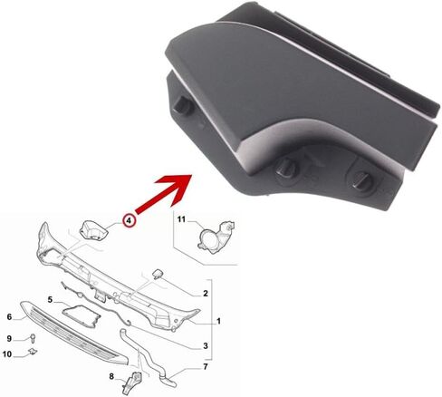 لـ Peugeot Boxer لـ Citroen Jumper for Fiat Ducato منذ 2014+ غطاء غطاء تحت الزجاج الأمامي 735620033 1611681380 16 133 305 80 in Saudi Arabia