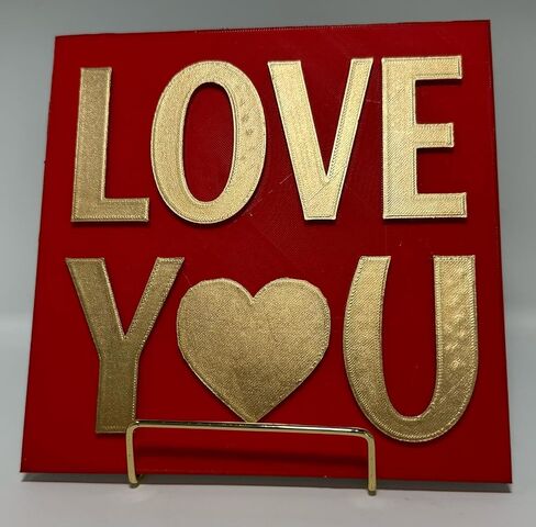Plaque: LOVE YOU.- MADE IN USA in Saudi Arabia