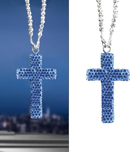Car rearview mirror accessories for men & women,car charm accessories cross for car mirror hanging，Sparkling rhinestone cross for friends & family in Saudi Arabia