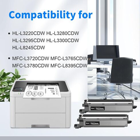 myCartridge Compatible Toner Cartridge Replacement for Brother TN229XL TN229 TN-229XL TN-229XLBK/C/M/Y Toner High Yield 4 Pack Use for MFC-L3780CDW MFC-L3720CDW HL-L3280CDW Printer,TN229XXL with Chip in Kuwait