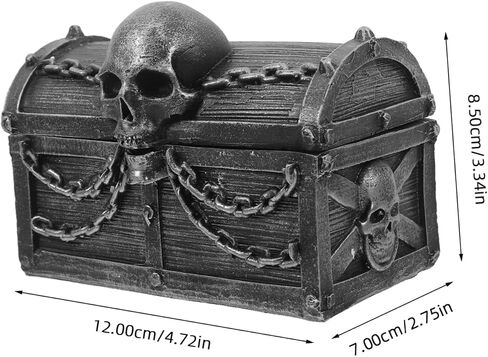Heallily Pirate Skull Temsake Box Box Gothic Resin المجوهرات منظمًا لتخزين سطح المكتب ديكور الهالوين للأولاد غرفة نوم ومكتب صغير in Saudi Arabia