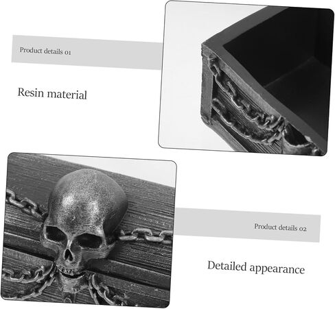 Heallily Pirate Skull Temsake Box Box Gothic Resin المجوهرات منظمًا لتخزين سطح المكتب ديكور الهالوين للأولاد غرفة نوم ومكتب صغير in Saudi Arabia