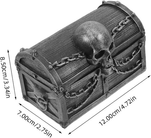 Heallily Pirate Skull Temsake Box Box Gothic Resin المجوهرات منظمًا لتخزين سطح المكتب ديكور الهالوين للأولاد غرفة نوم ومكتب صغير in Saudi Arabia